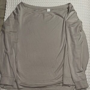 Lululemon BeCalm Ash Grey Off The Shoulder Long Sleeve